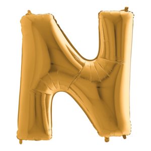 Bokstavsballong Guld Metallic - Bokstav N