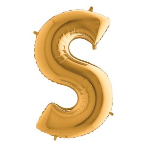 Bokstavsballong Guld Metallic - Bokstav S