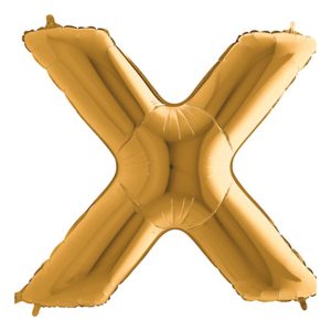 Bokstavsballong Guld Metallic - Bokstav X
