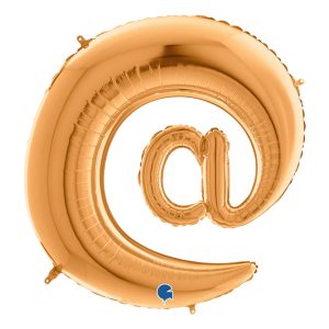 Bokstavsballong Guld Metallic - Tecken @