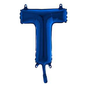Bokstavsballong Mini Blå Metallic - Bokstav T