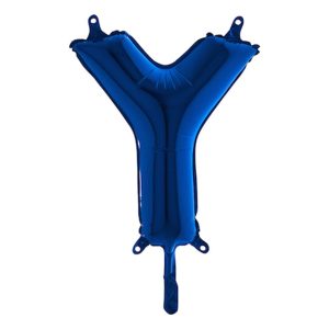 Bokstavsballong Mini Blå Metallic - Bokstav Y