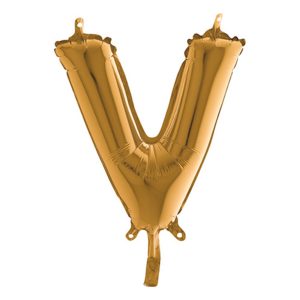 Bokstavsballong Mini Guld - Bokstav V