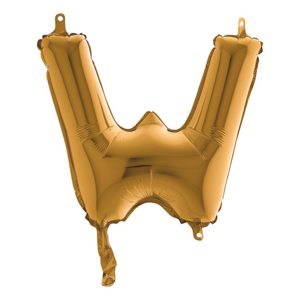 Bokstavsballong Mini Guld - Bokstav W