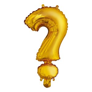 Bokstavsballong Mini Guld Metallic - Tecken ?