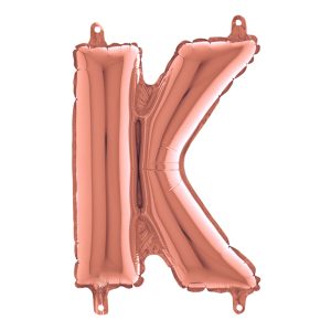 Bokstavsballong Mini Roséguld - Bokstav K