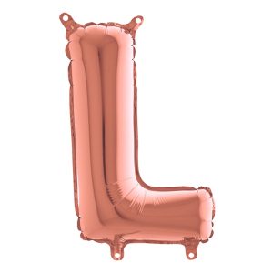Bokstavsballong Mini Roséguld - Bokstav L