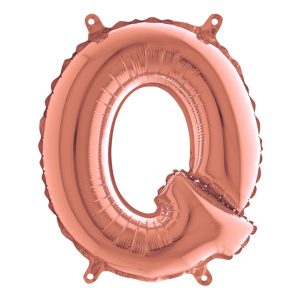 Bokstavsballong Mini Roséguld - Bokstav Q