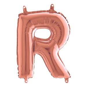 Bokstavsballong Mini Roséguld - Bokstav R