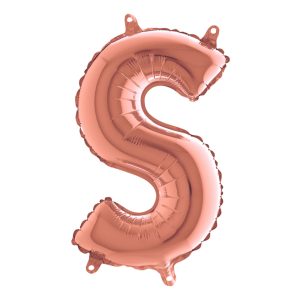 Bokstavsballong Mini Roséguld - Bokstav S