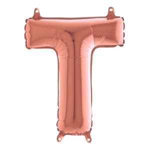 Bokstavsballong Mini Roséguld - Bokstav T
