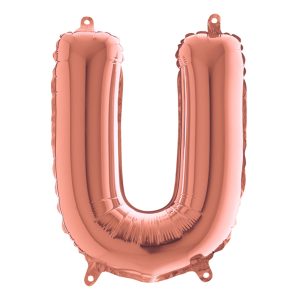 Bokstavsballong Mini Roséguld - Bokstav U