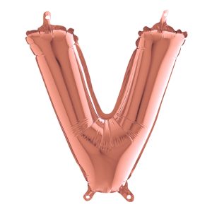Bokstavsballong Mini Roséguld - Bokstav V