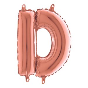 Bokstavsballong Mini Roséguld - Bokstav D