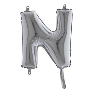 Bokstavsballong Mini Silver - Bokstav N