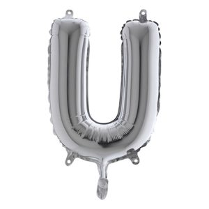 Bokstavsballong Mini Silver - Bokstav U