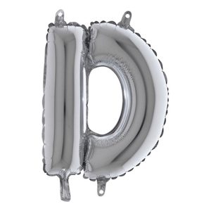 Bokstavsballong Mini Silver - Bokstav D