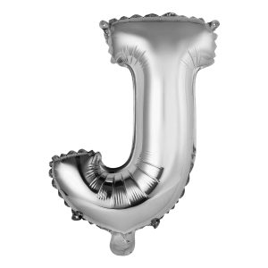 Bokstavsballong Mini Silver Metallic - Bokstav J