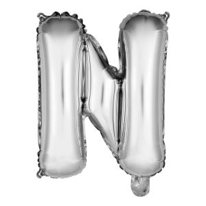 Bokstavsballong Mini Silver Metallic - Bokstav N