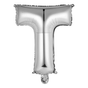 Bokstavsballong Mini Silver Metallic - Bokstav T