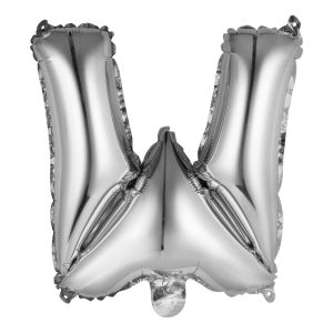 Bokstavsballong Mini Silver Metallic - Bokstav W