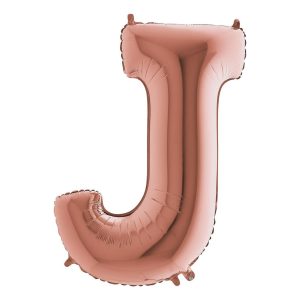 Bokstavsballong Roséguld Metallic - Bokstav J