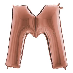Bokstavsballong Roséguld Metallic - Bokstav M
