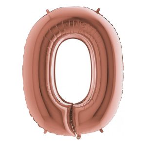 Bokstavsballong Roséguld Metallic - Bokstav O