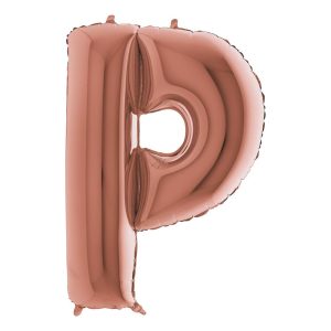 Bokstavsballong Roséguld Metallic - Bokstav P
