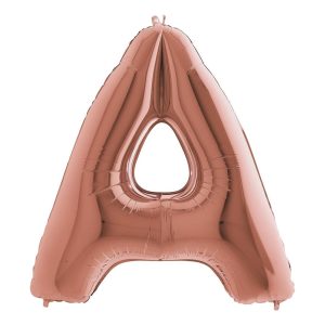 Bokstavsballong Roséguld Metallic - Bokstav A