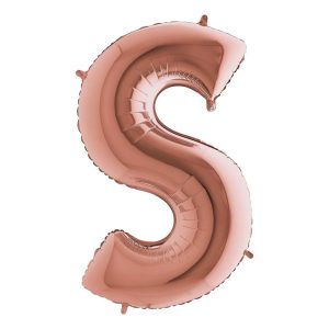 Bokstavsballong Roséguld Metallic - Bokstav S