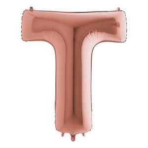 Bokstavsballong Roséguld Metallic - Bokstav T