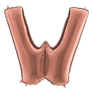 Bokstavsballong Roséguld Metallic - Bokstav W