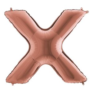 Bokstavsballong Roséguld Metallic - Bokstav X