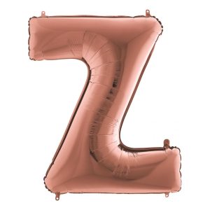 Bokstavsballong Roséguld Metallic - Bokstav Z