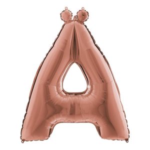 Bokstavsballong Roséguld Metallic - Bokstav Ä
