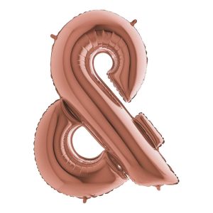 Bokstavsballong Roséguld Metallic - Tecken &