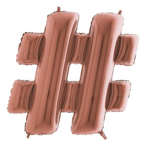 Bokstavsballong Roséguld Metallic - Tecken #