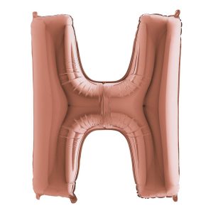 Bokstavsballong Roséguld Metallic - Bokstav H