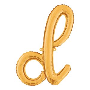 Bokstavsballong Script Guld - Bokstav D