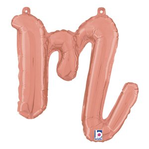 Bokstavsballong Script Roséguld - Bokstav M