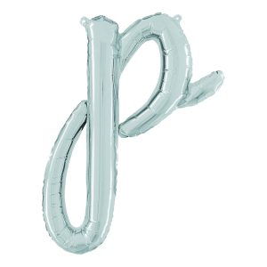 Bokstavsballong Script Silver - Bokstav P
