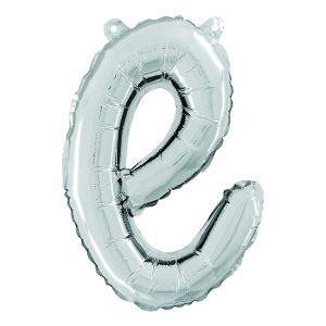 Bokstavsballong Script Silver - Bokstav E