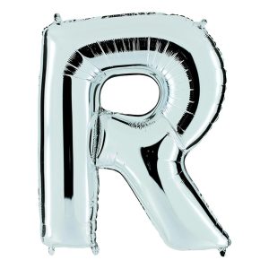 Bokstavsballong Silver Metallic - Bokstav R