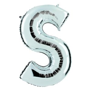 Bokstavsballong Silver Metallic - Bokstav S