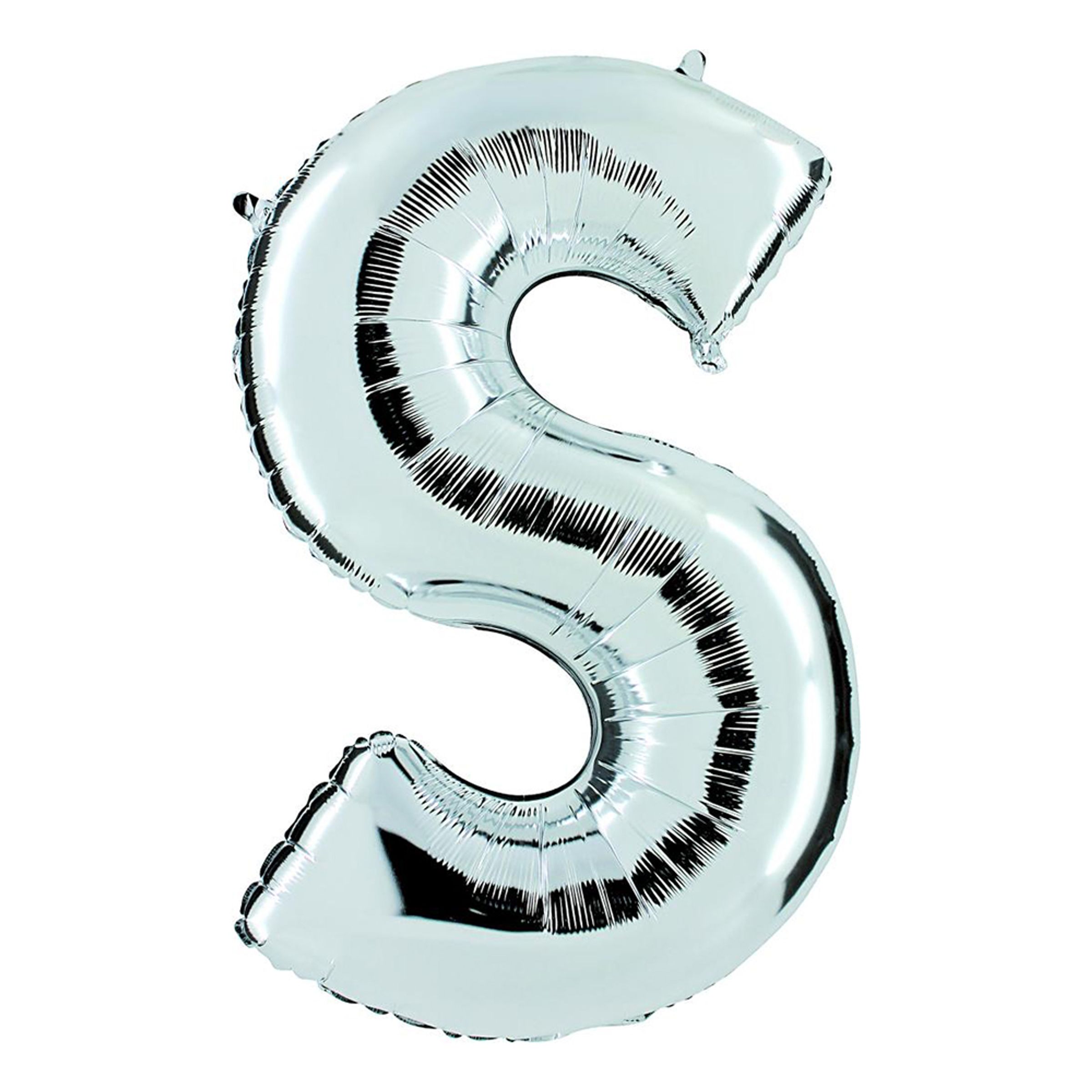 Bokstavsballong Silver Metallic - Bokstav S