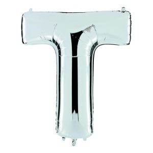 Bokstavsballong Silver Metallic - Bokstav T