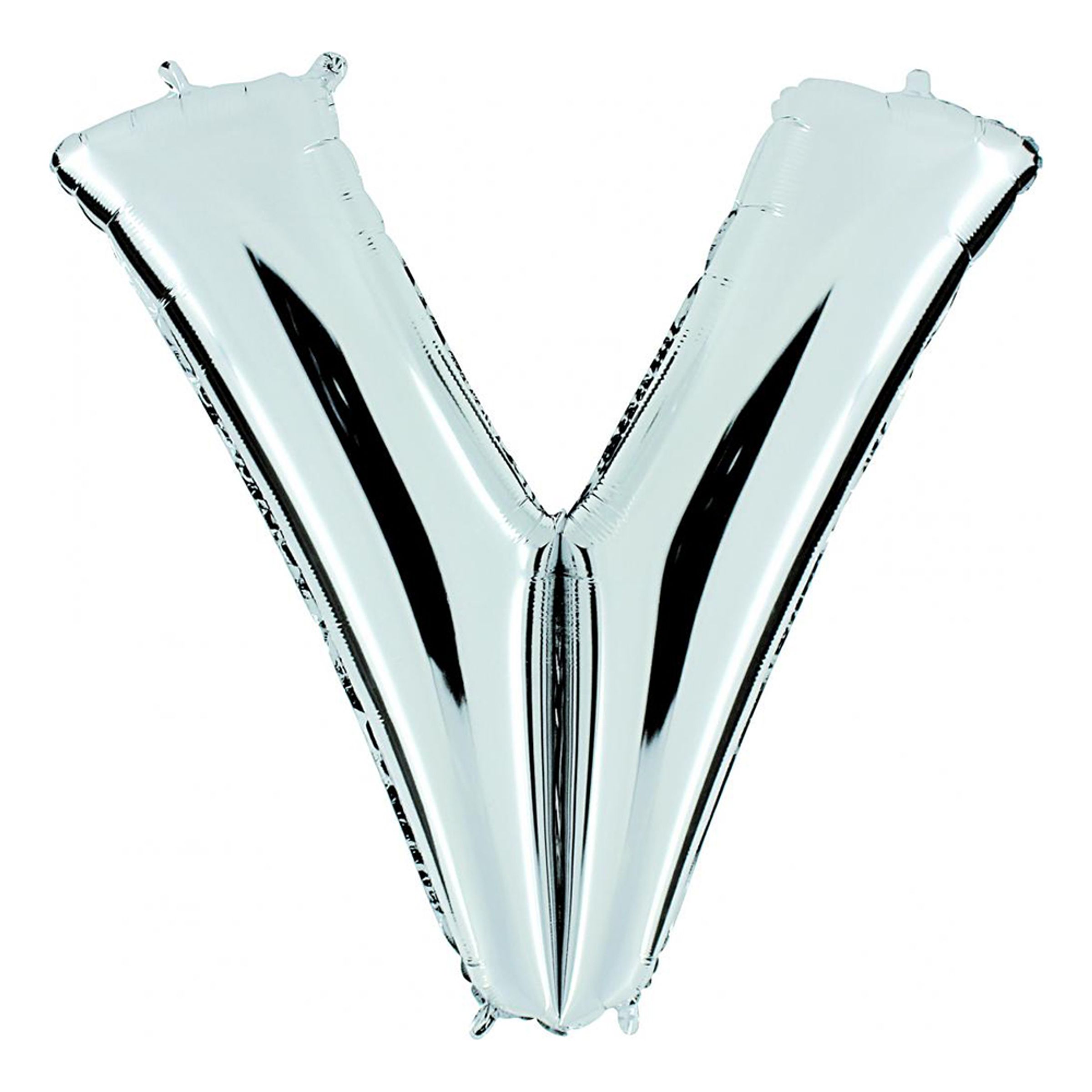 Bokstavsballong Silver Metallic - Bokstav V
