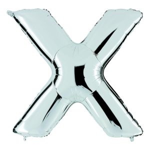 Bokstavsballong Silver Metallic - Bokstav X