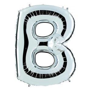 Bokstavsballong Silver Metallic - Bokstav B